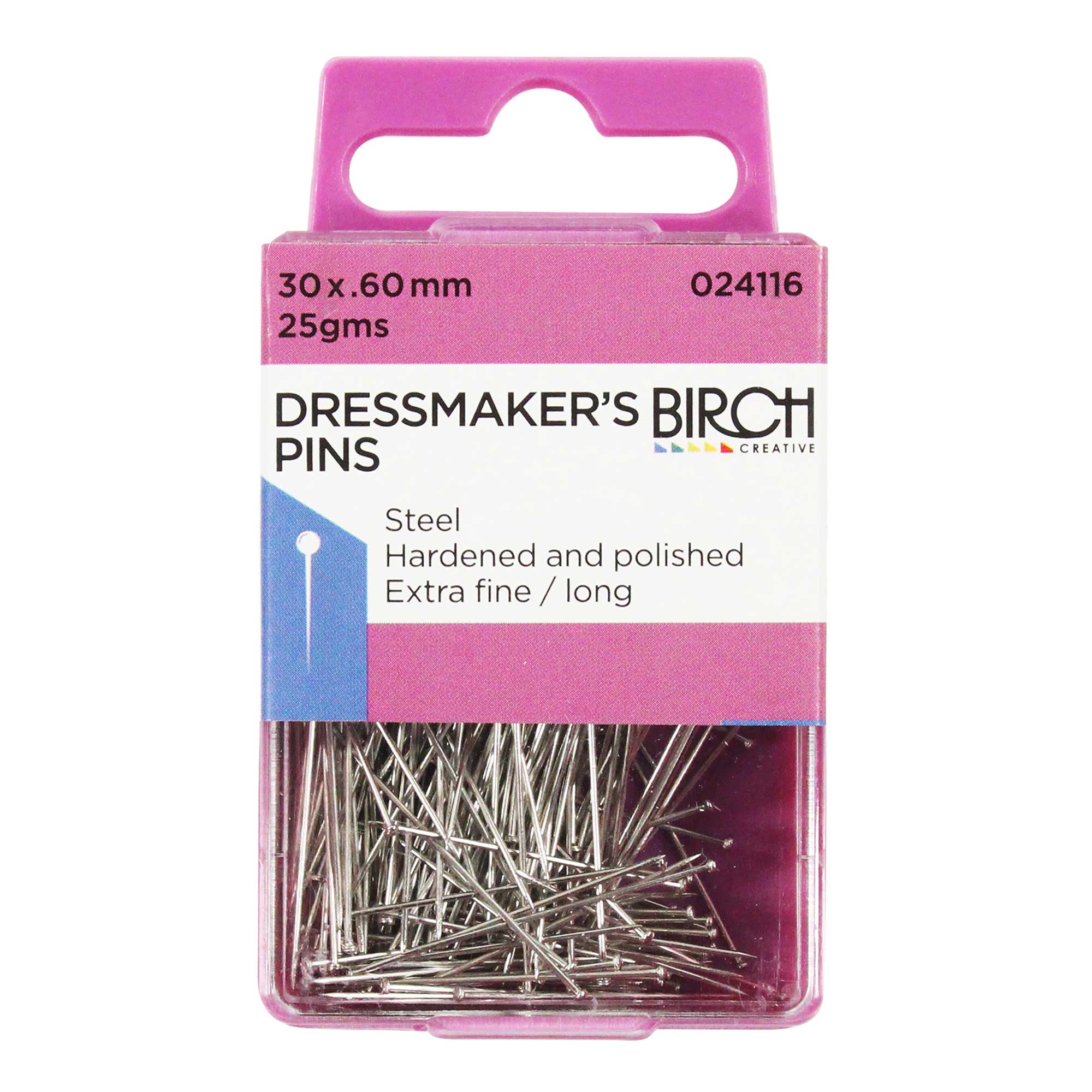 PINS DRESSMAKER 30x.60MM 25GMS » Birch Wholesale
