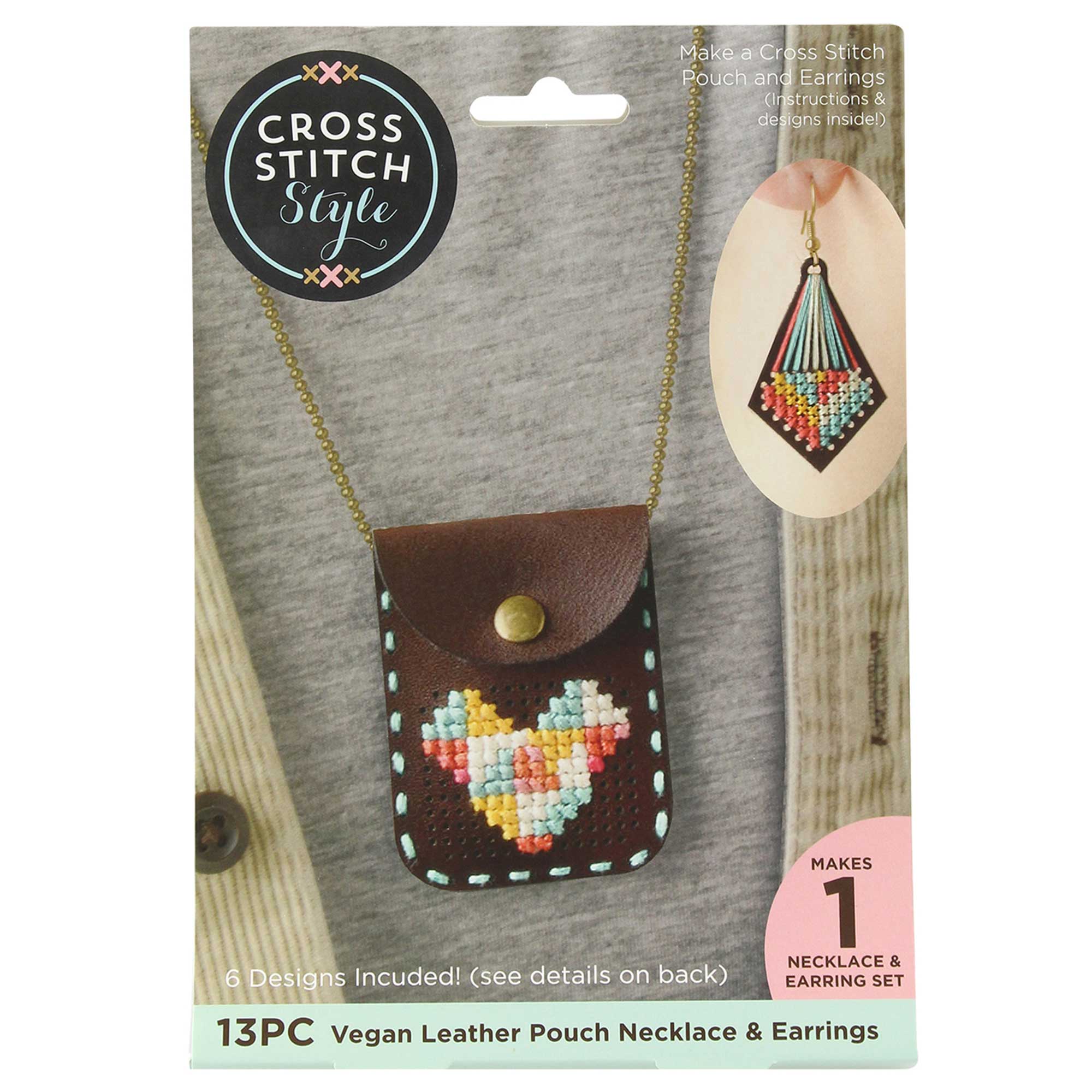 CROSS STITCH POUCH VEGAN LEATHER » Birch Wholesale