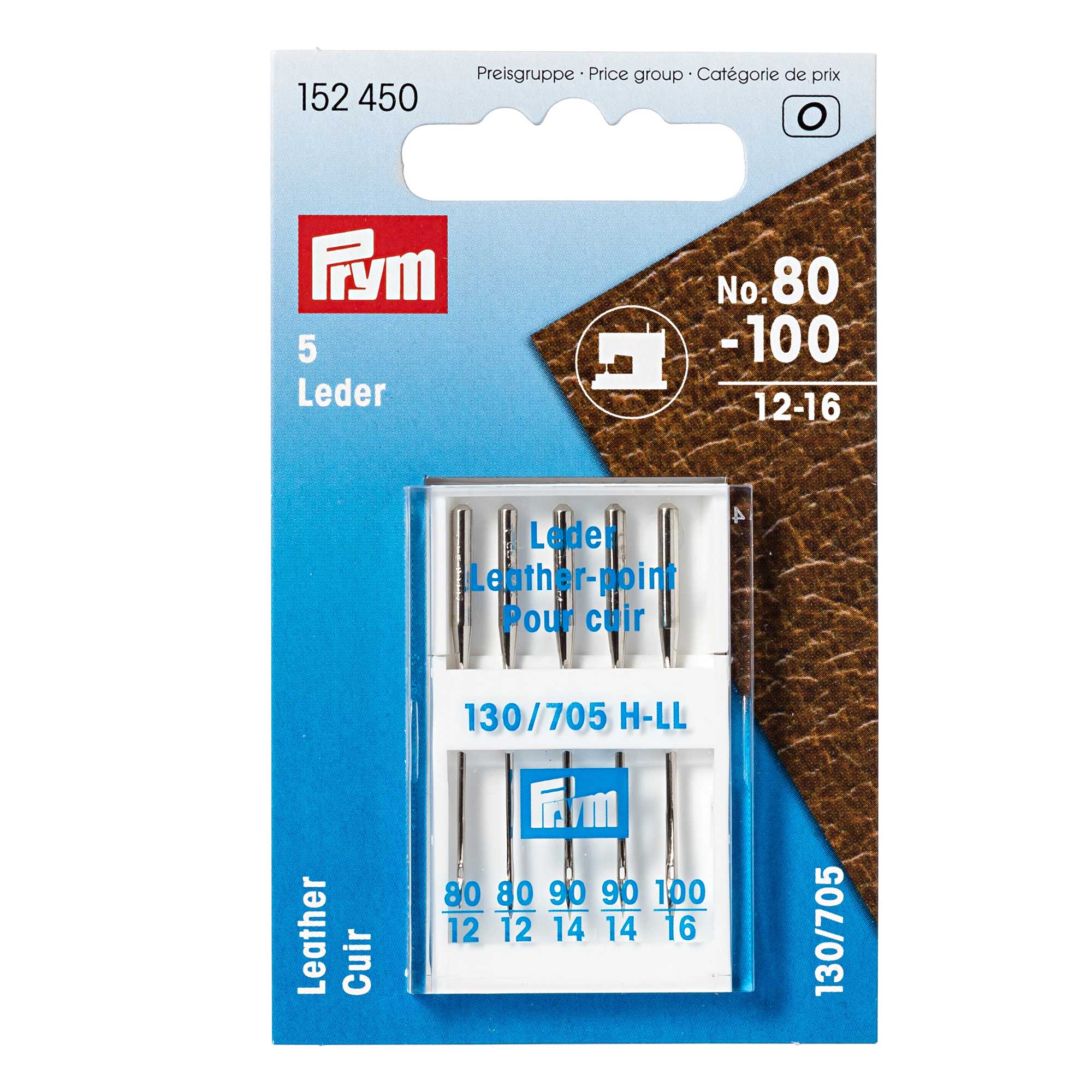 PRYM SEWING MACHINE NEEDLES 130/705 LEATHER 80100 » Birch Wholesale