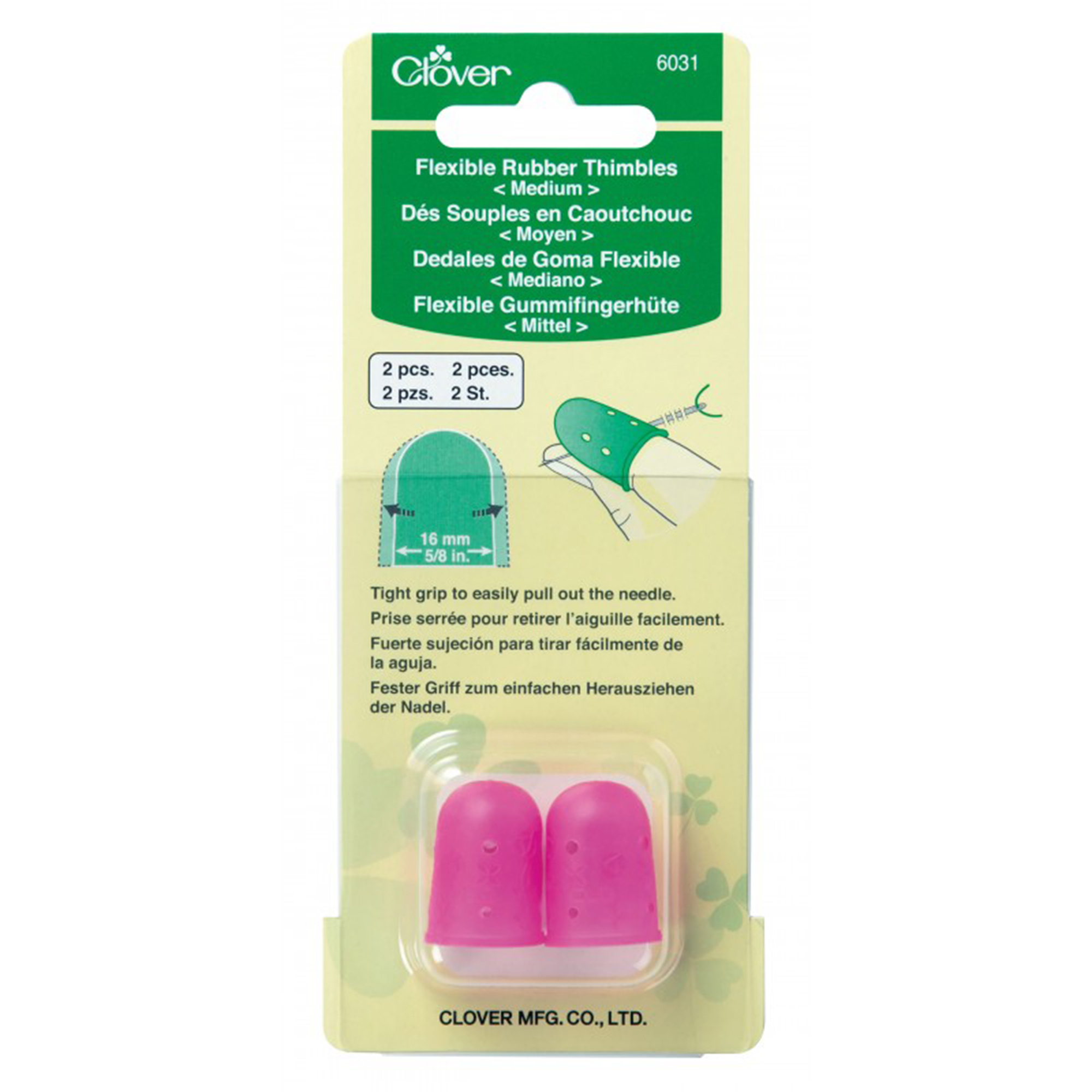 CLOVER RUBBER THIMBLES 2PC MEDIUM 6031 » Birch Wholesale