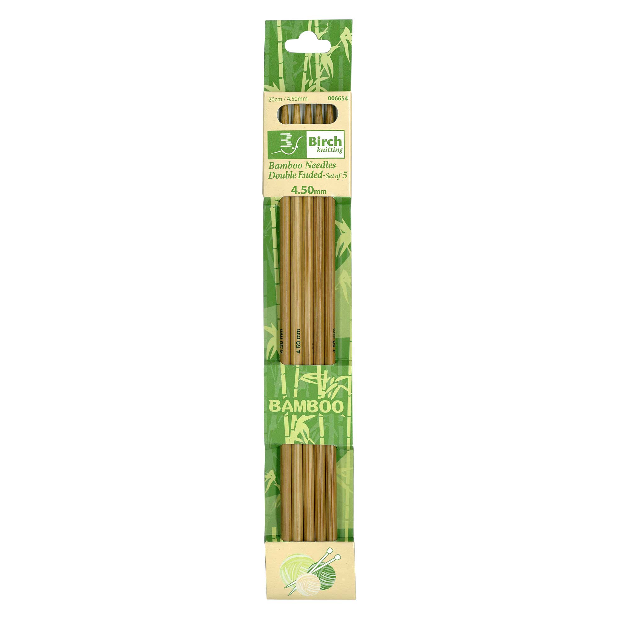 BIRCH KNITTING NEEDLE BAMBOO D/ENDED 20CM 4.50MM » Birch Wholesale
