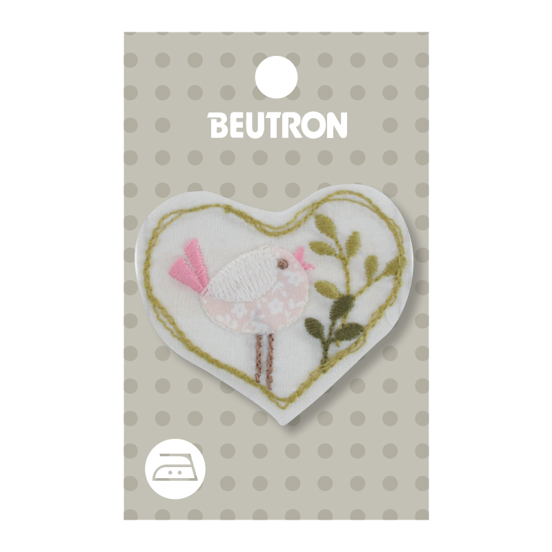MOTIF IRONON BIRD IN HEART 5.2X4.3CM/3PK » Birch Wholesale