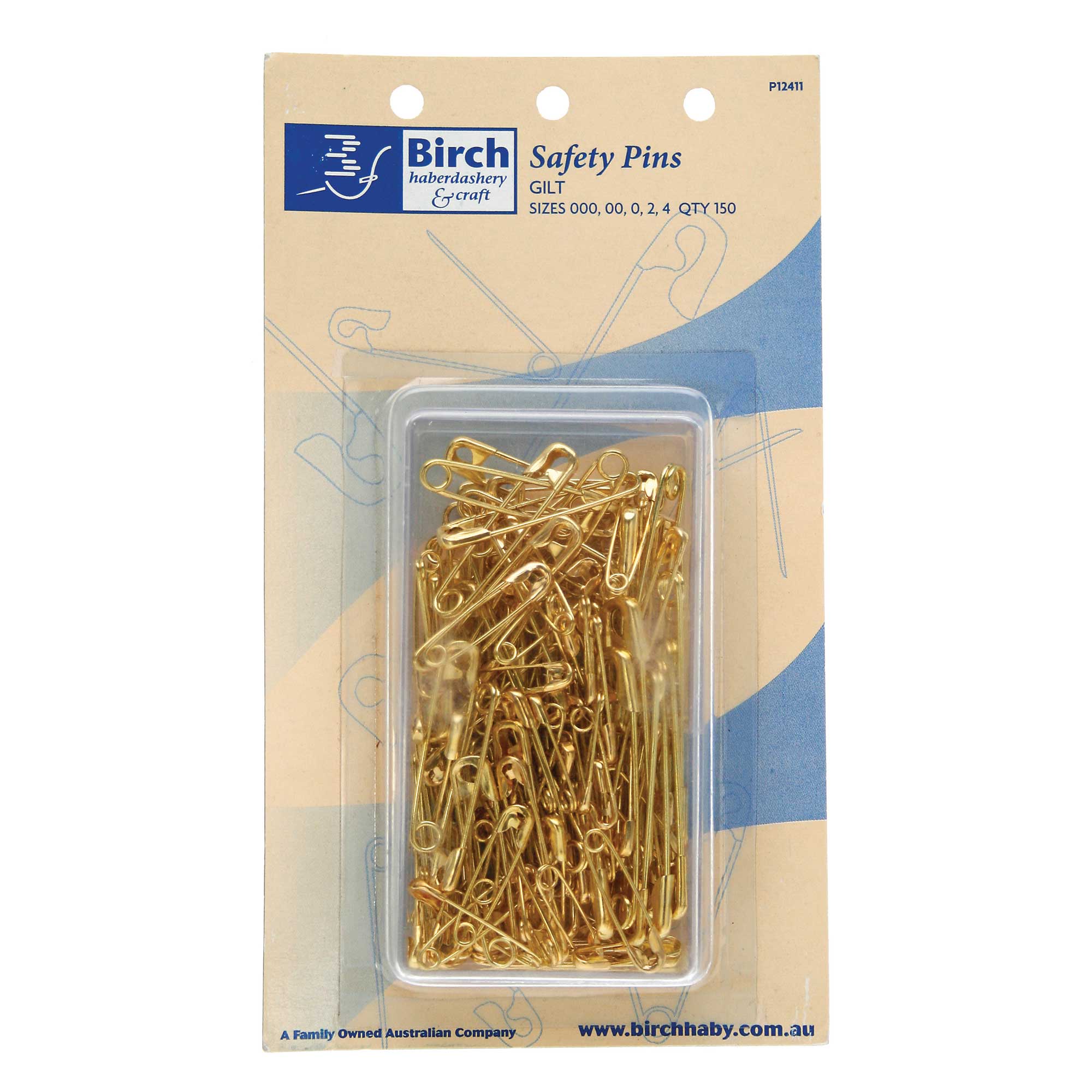 PINS SAFETY BRASS SIZES 000 4 ASST » Birch Wholesale