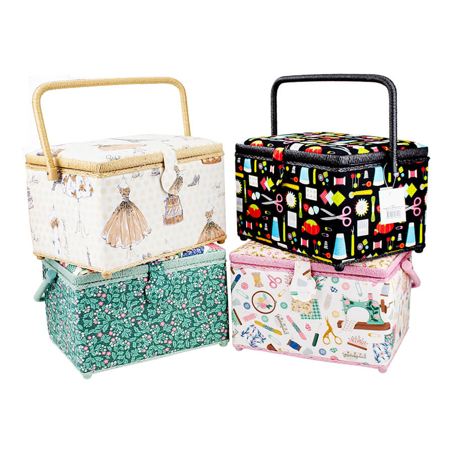 BIRCH SEWING BASKET LARGE RECTANGLE 29X18X21.5CM » Birch Wholesale