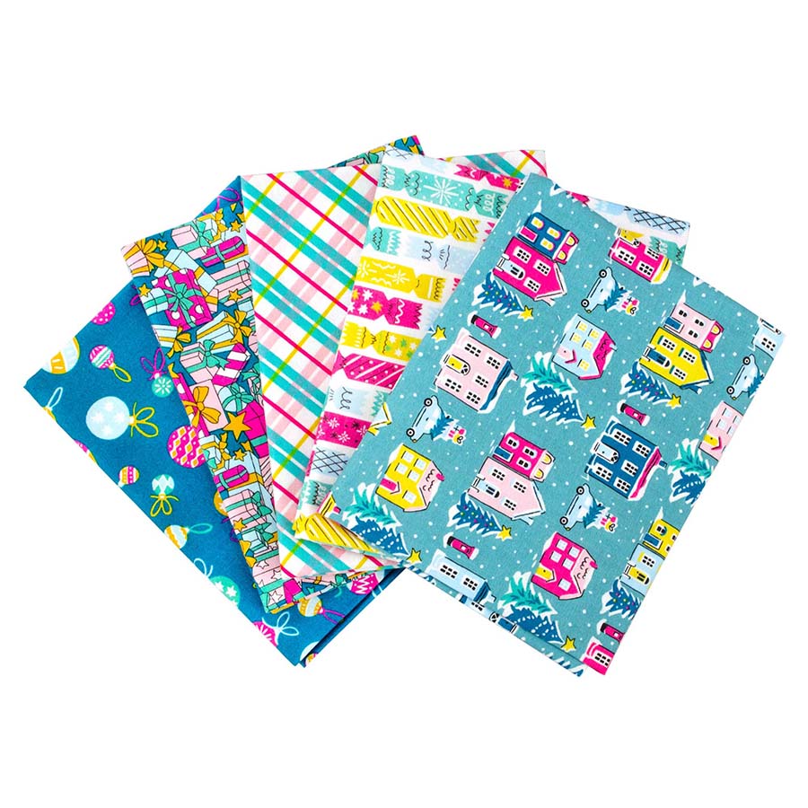 LIBERTY FABRICS DECK THE HALLS COLLECTION FQ 5 PC » Birch Wholesale